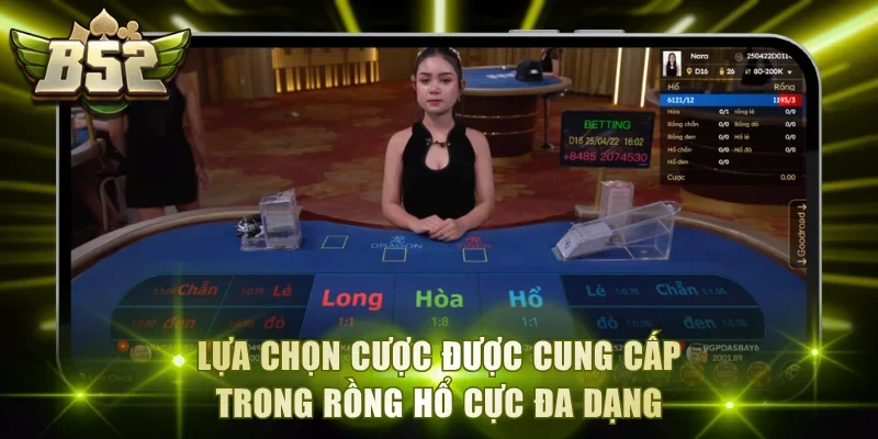 Lựa chọn cược được cung cấp trong rồng hổ cực đa dạng